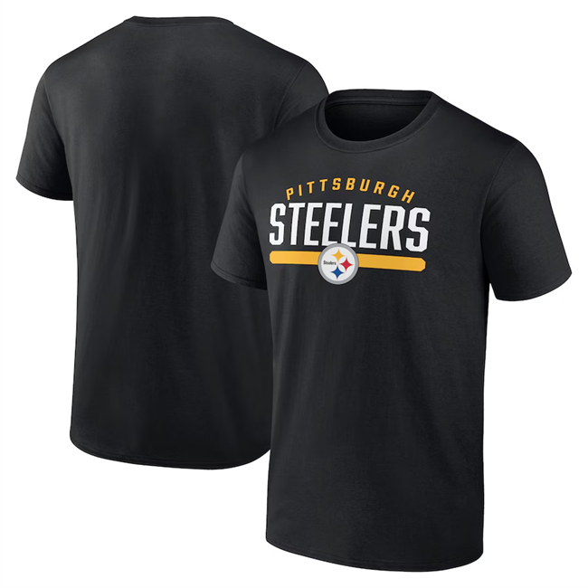Men's Pittsburgh Steelers Black T-Shirt（1pc Limited Per Order）